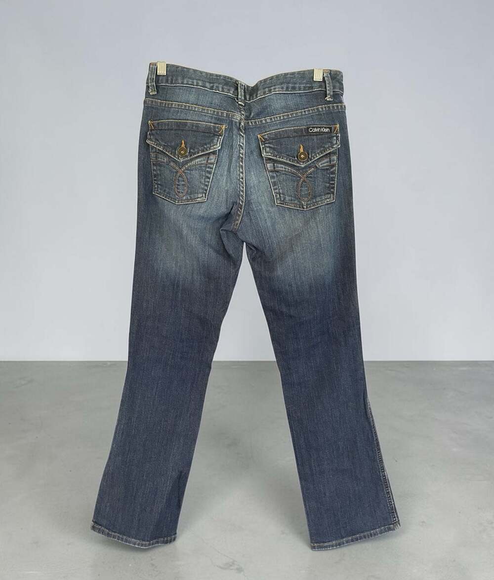 Calvin Klein Jeans Women's Blue Denim Bootcut Jeans with Back Flap Pockets